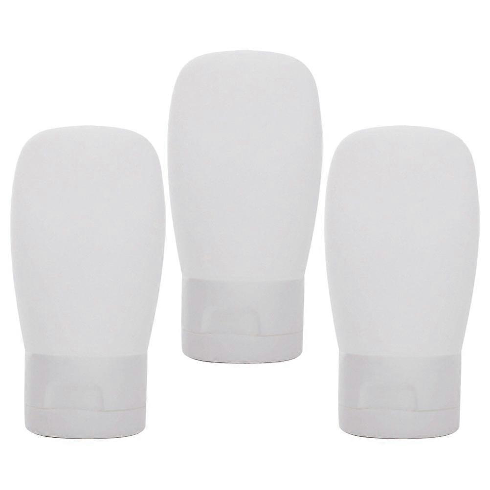 Clear Portable Travel Bottles Refillable Liquids Lotion Container White 12.3x3.1cm Sealing Well 3Pcs