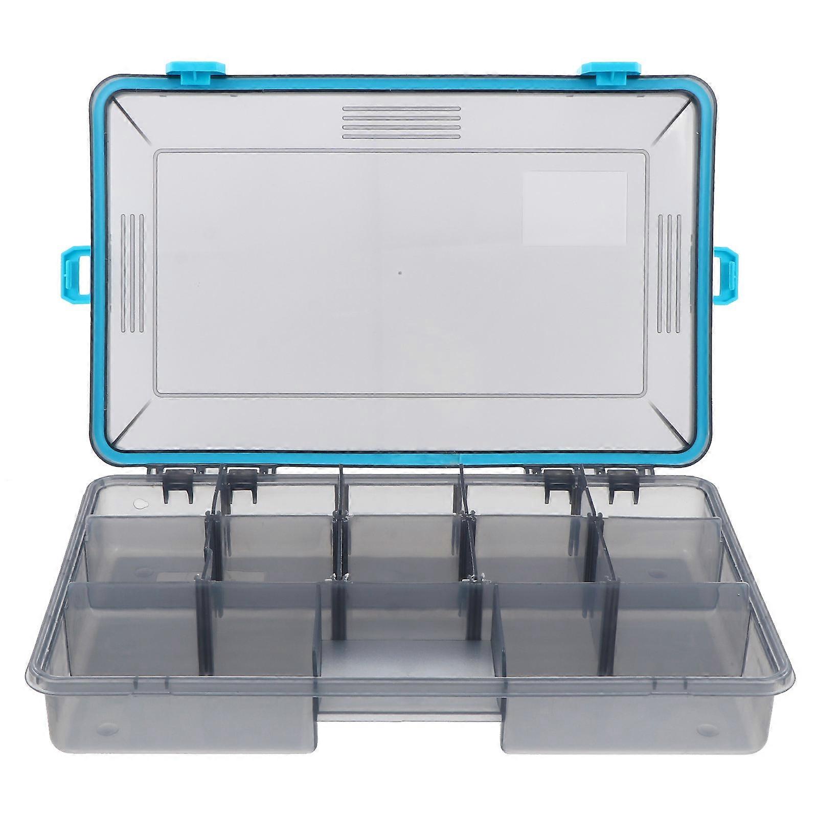 Fish Tackle Storage Case Waterproof Fishing Accessories Storage Case Rectangular Blue 26X16X4.5CM 1Pack