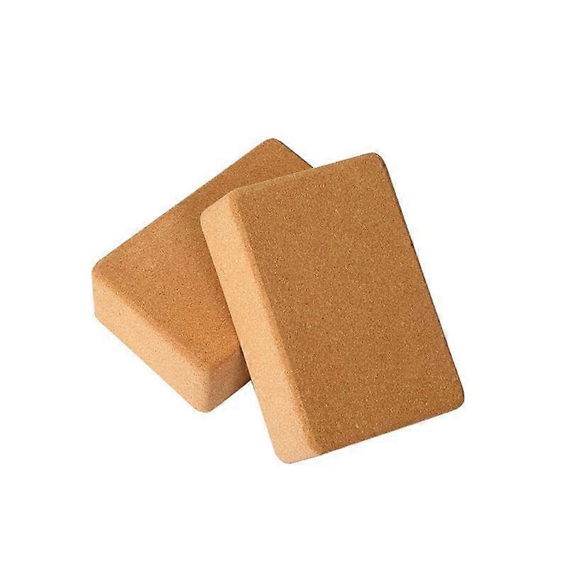 Cork Yoga Block - Set of 2 - Eco-Friendly Exercise Props for Stretching and Fitness - Durable Support Brick