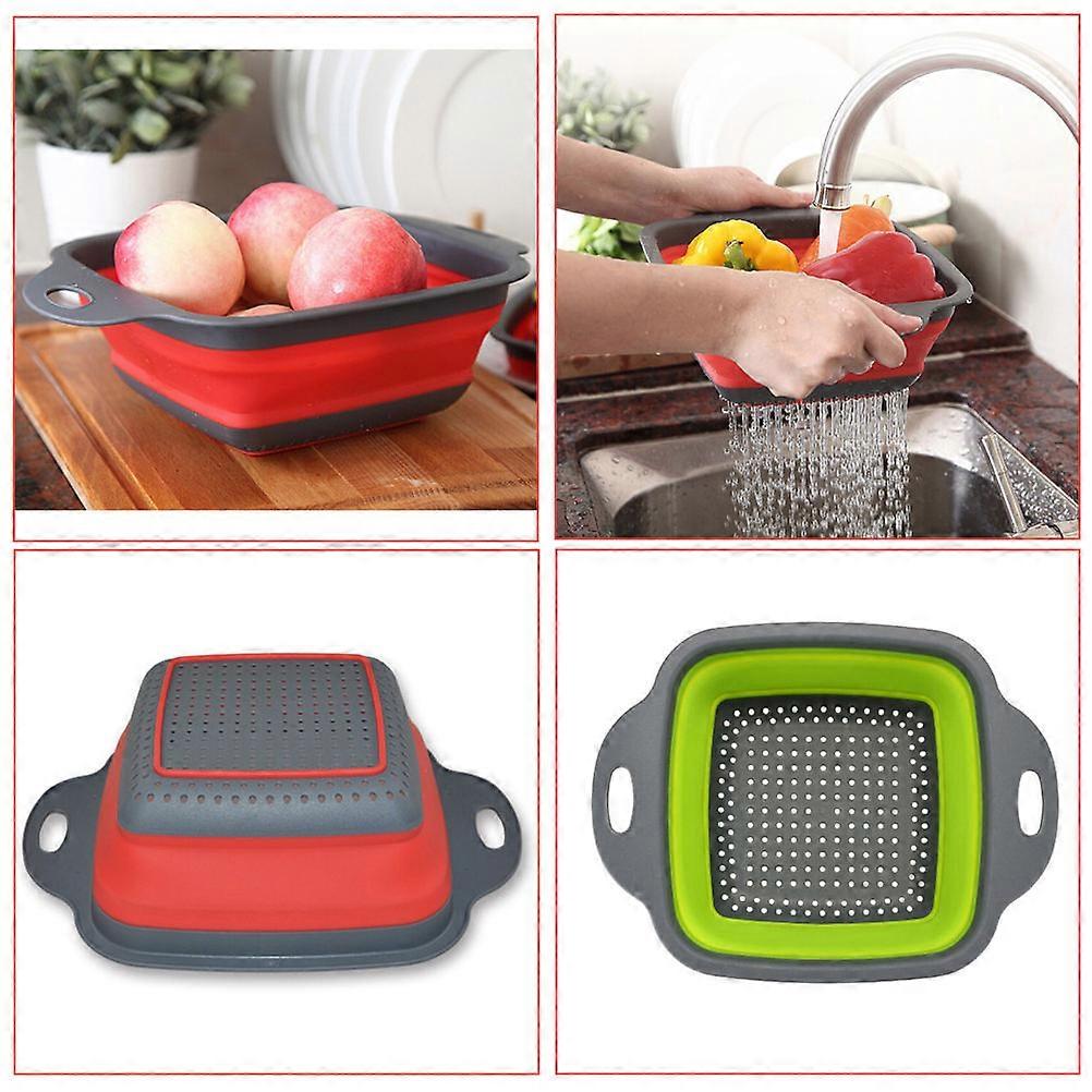 Fruit and Veggie Draining Basket Folding Strainer Basket Colander Kitchen Tool for Washing Fruit Vegetable .5x8.5cm Storing 2Pack