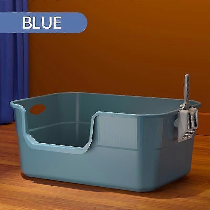 Extra Large Polypropylene Cat Litter Box with Handle, Spacious and Easy to Clean, Anti-Splash Design, Includes Large Scoop for Free Movement and Comfo