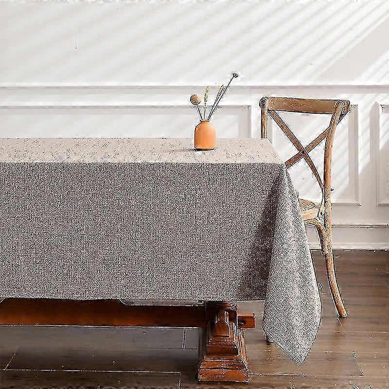 Oil-resistant and waterproof thickened rectangular dustproof tablecloth in solid color