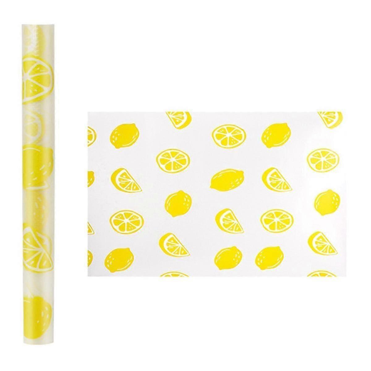Non-Adhesive Thick Strong Grip Waterproof Washable Drawer and Shelf Liner Mats, Lemon Suitable for Cabinets