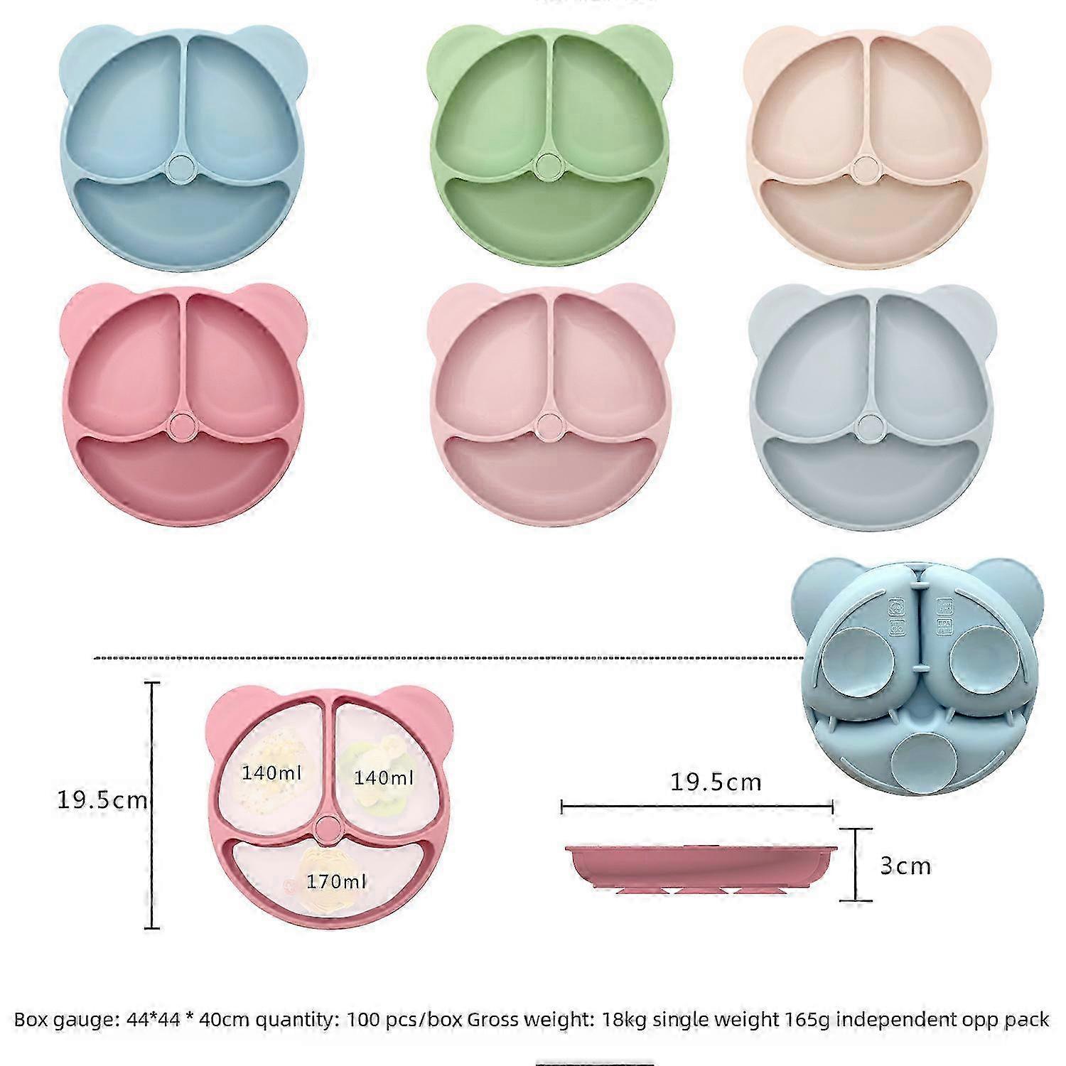 Children's Silicone Feeding Set with Bear Design - One-Piece Bowl and Plate