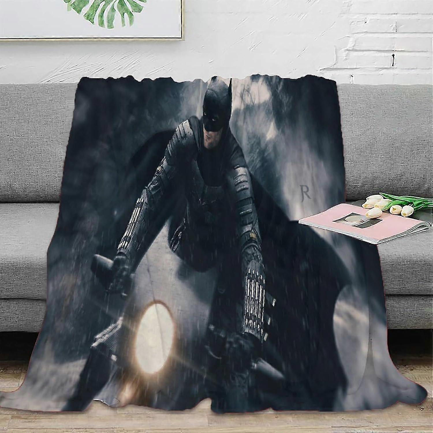 Flannel 3D Batman Print Blanket - Soft, Lightweight, and Warm Plush Throw for Sofa
