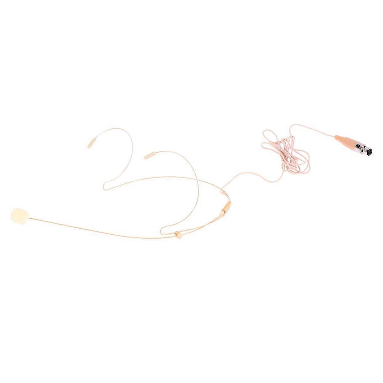 Flexible and Comfortable Headset Microphone Condenser Microphone for Voice Amplifier for Artists Beige 3Pin 13x7cm Beige