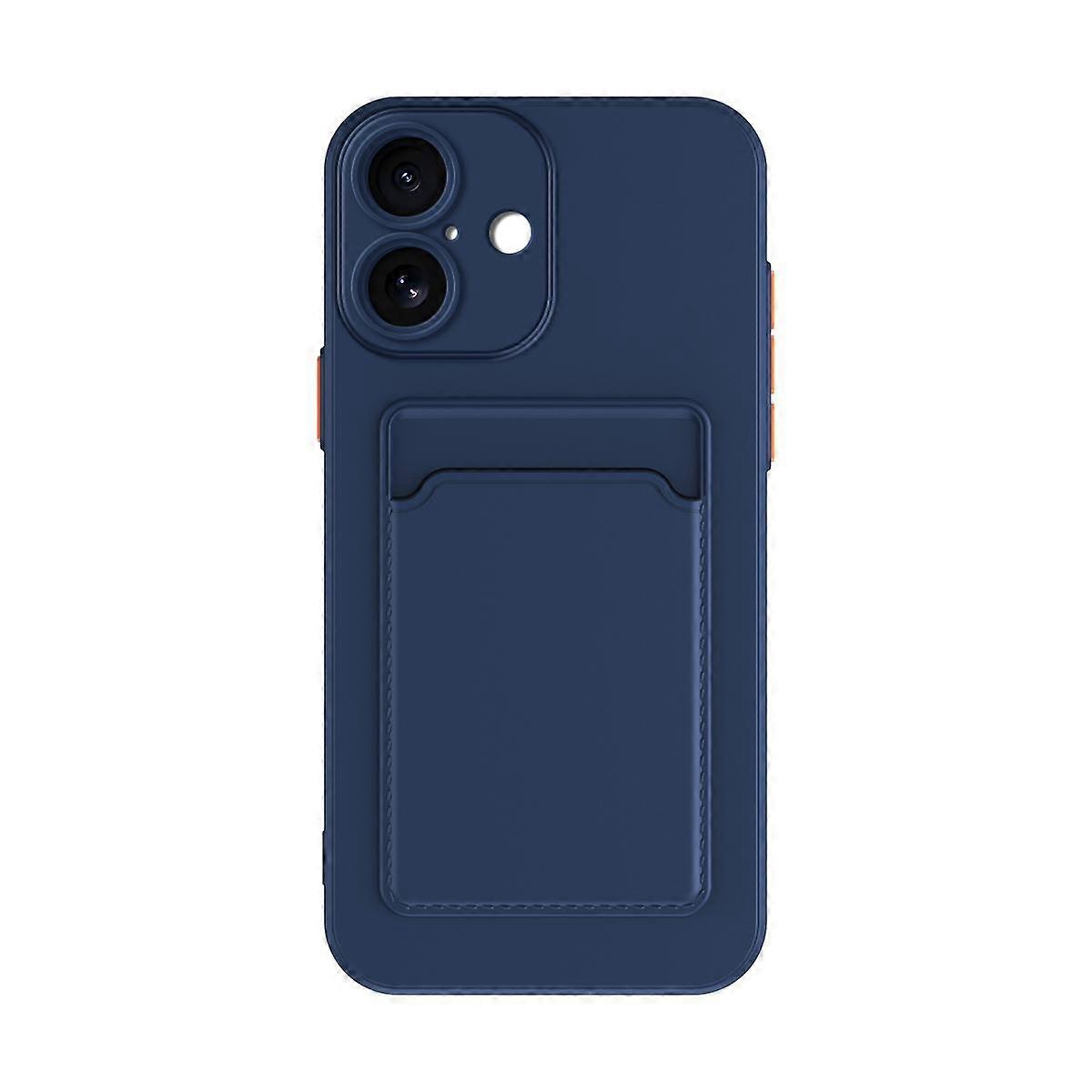 Skin Feel Card Contrast Color Button TPU Phone Case