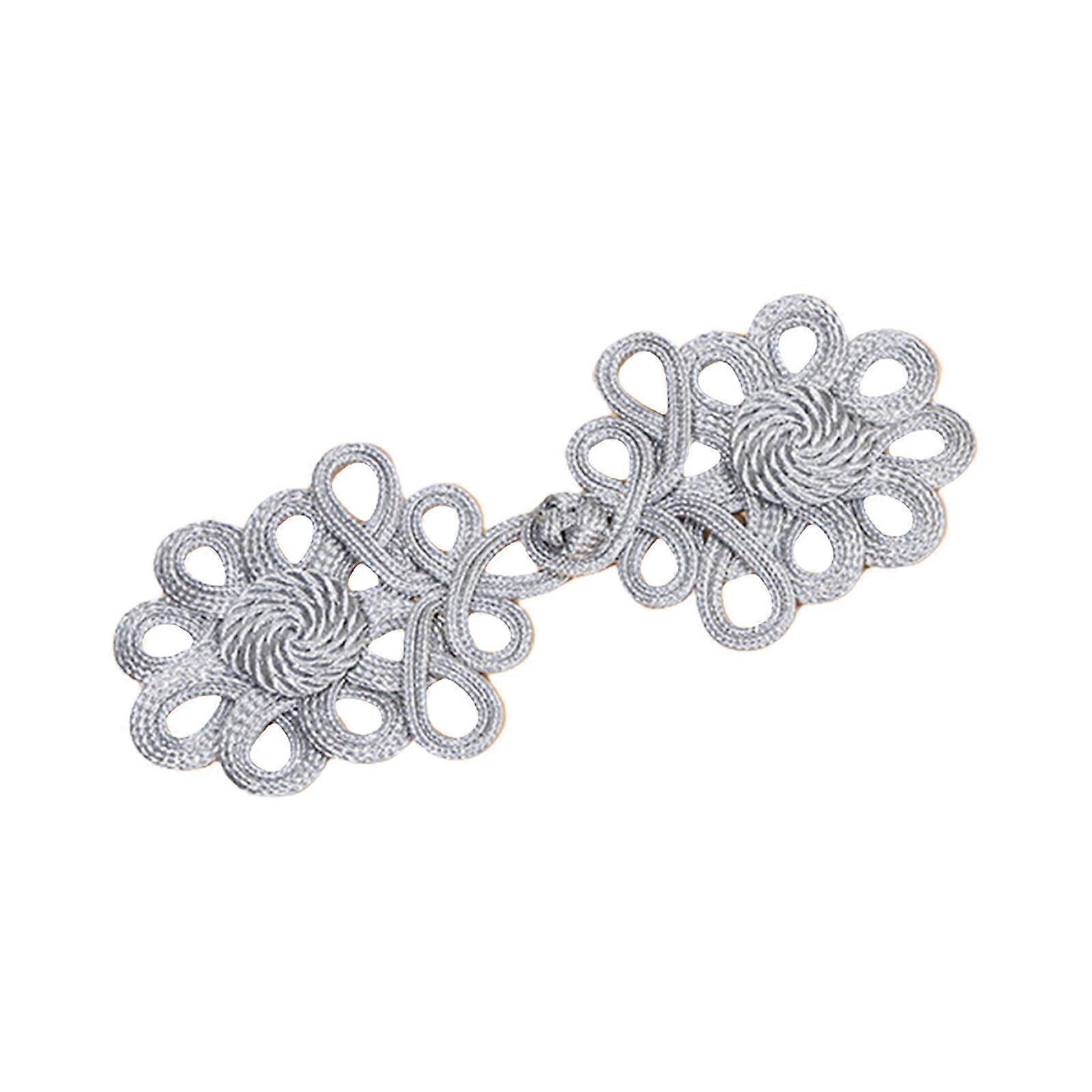 Chinese Frogs Closure Button Chinese Knots Buttons Traditional Curtain Button Chinese Decorative Buttons  silver