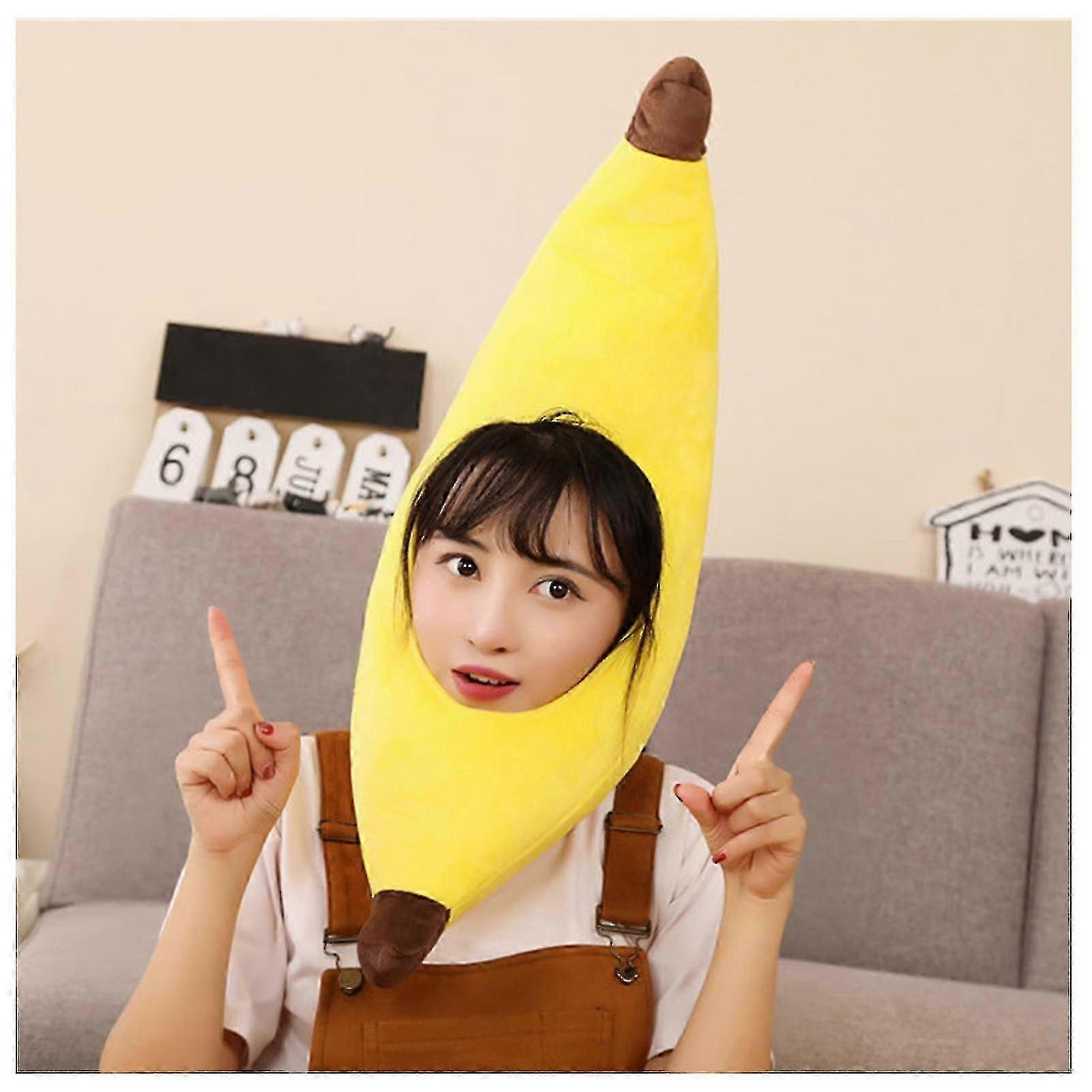 Funny Plush Banana Hat Soft And Comfortable Fabic Suitable For Carnival Ball Ornament - JV