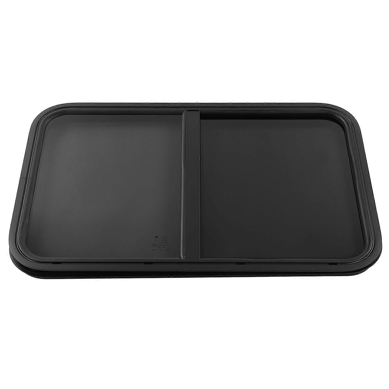 RV Window Rounded Corner Push Pull Style UV Proof Sealed Black Powder Coating for Camper Engineering Vehicle