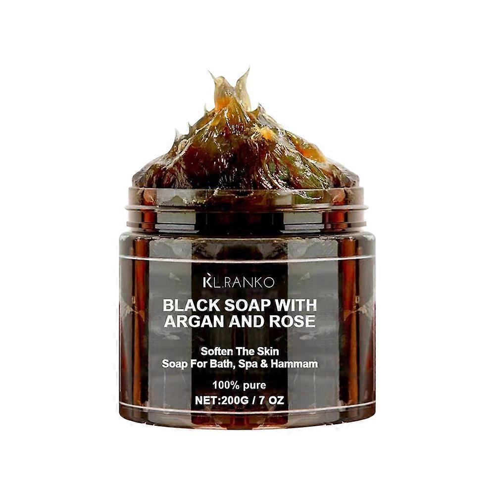 Black Soap With Argan And Rose, Morocco Exfoliating Soap, Black Soap with Argan and Rose Beldi, Body Scrub Black Soap