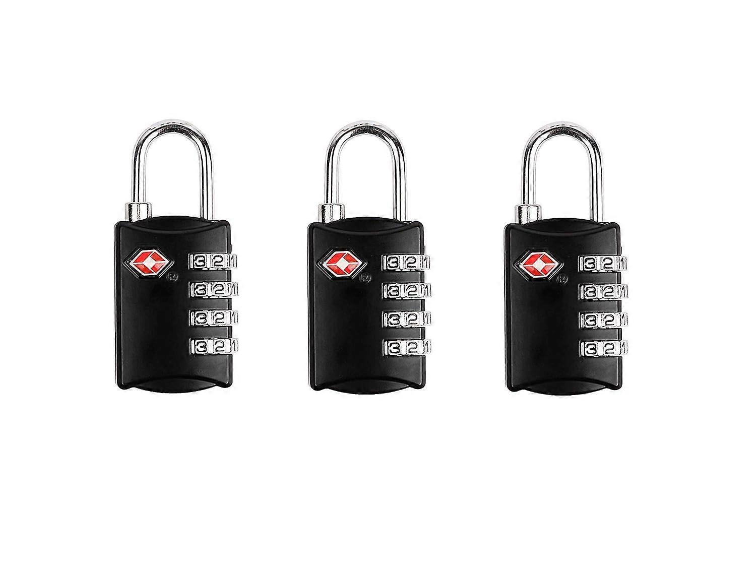 TSA Approved Lock, 4-Digit Number Locks | (Multicolor)| - 3 Pack