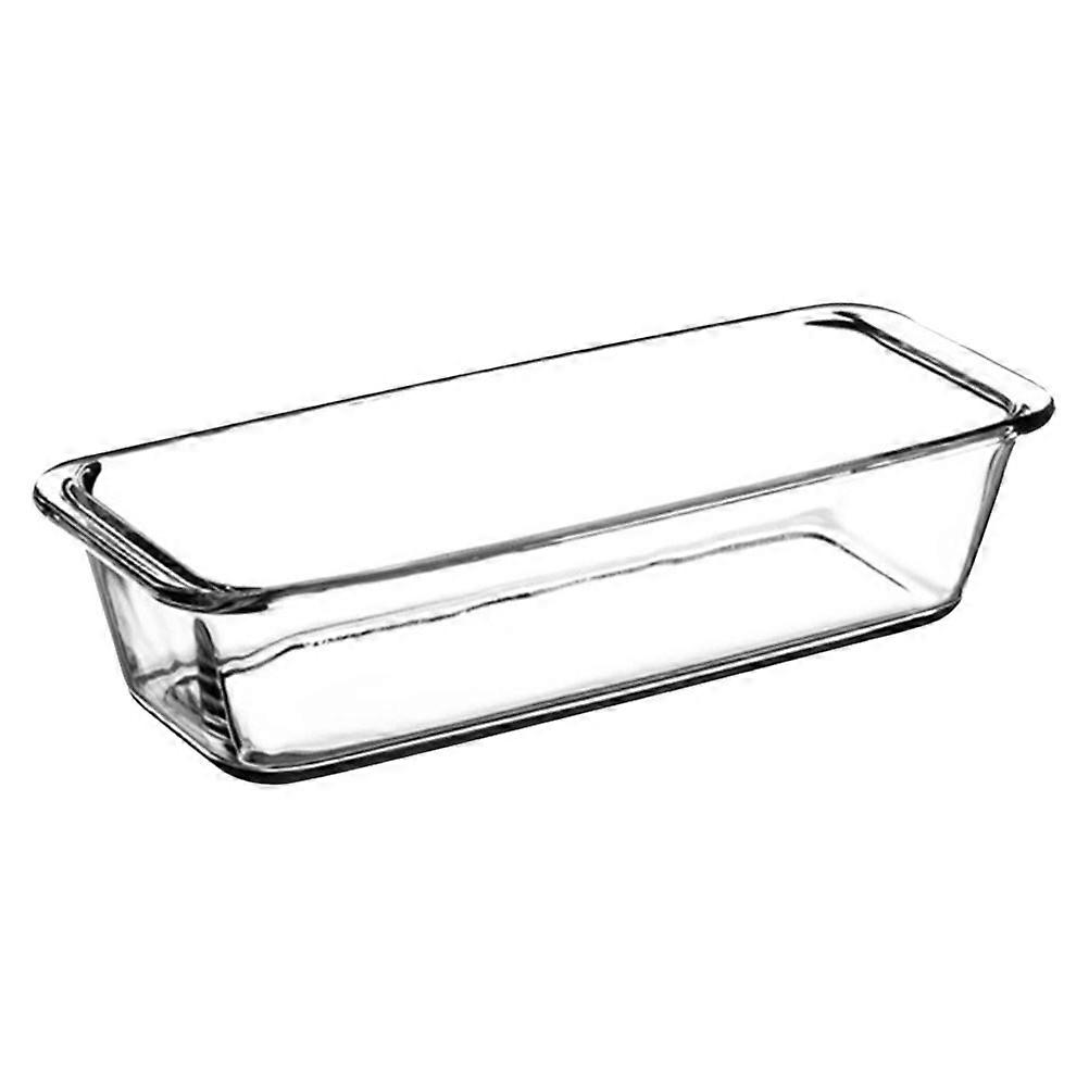 1Pc Tempered Glass Baking Pan Rectangular Salad Bowl (White)
