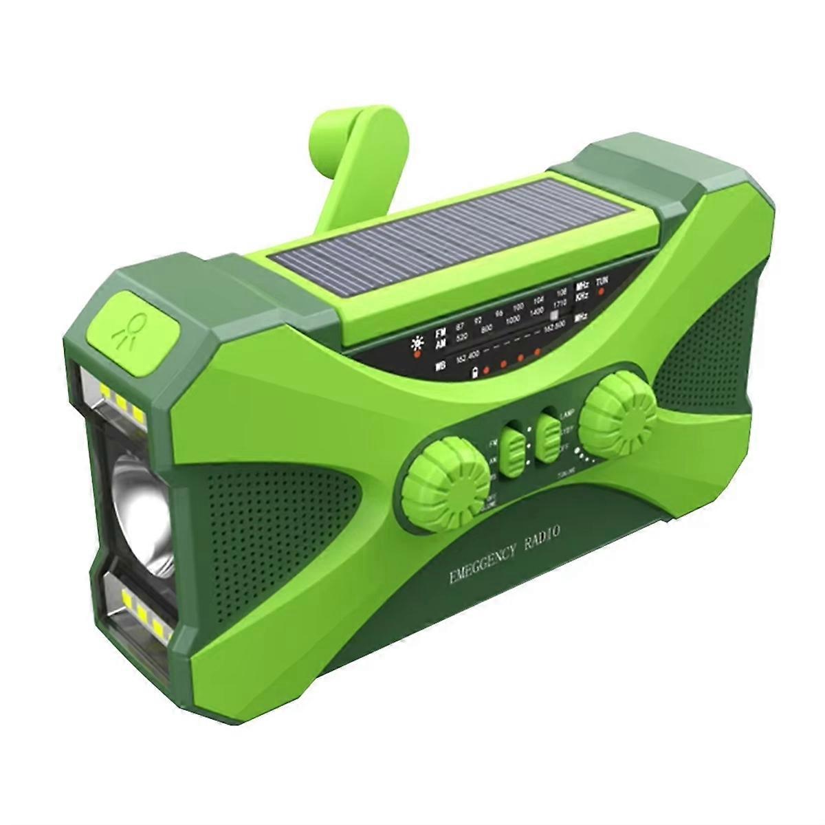 Solar Emergency Radio 10000mAh, Hand Crank, AM/FM/NOAA, SOS Alert, Flashlight, Reading Lamp, Phone