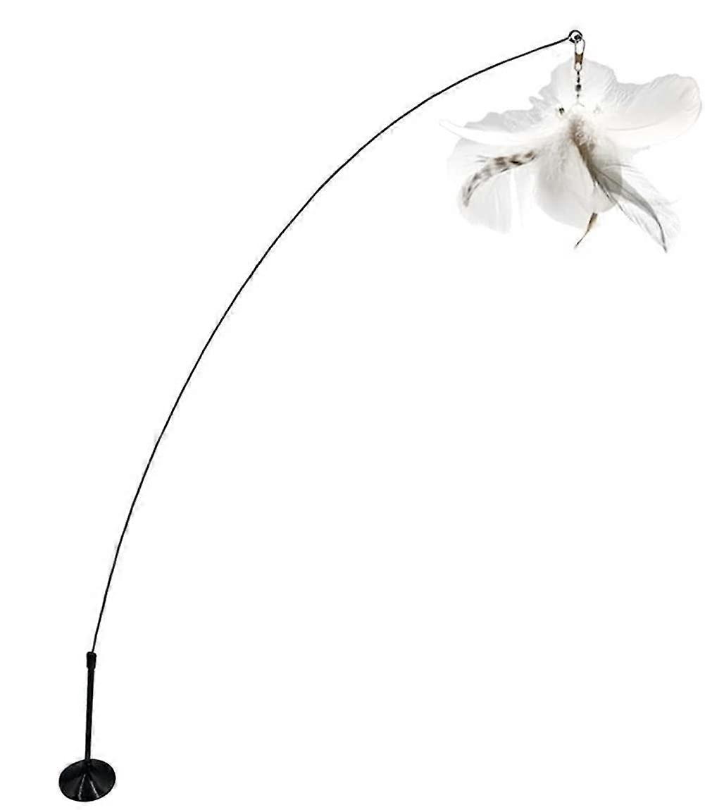Cat Toy with Suction Cup, Interactive Cat Feather Toy with Long Steel Wire