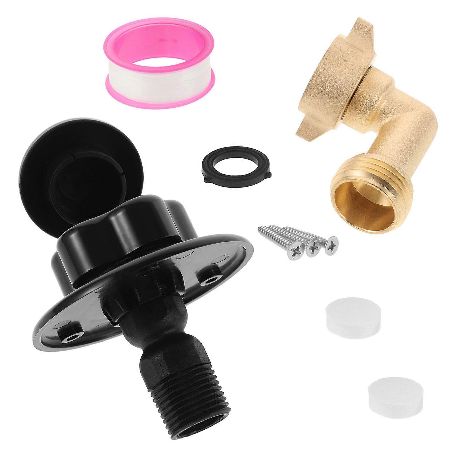 Water Fill Inlet Flange Brass Rv Freshwater Inlet For Travel Outdoor Adventure Marine Use Stainless Steel Filter Mesh 1Set