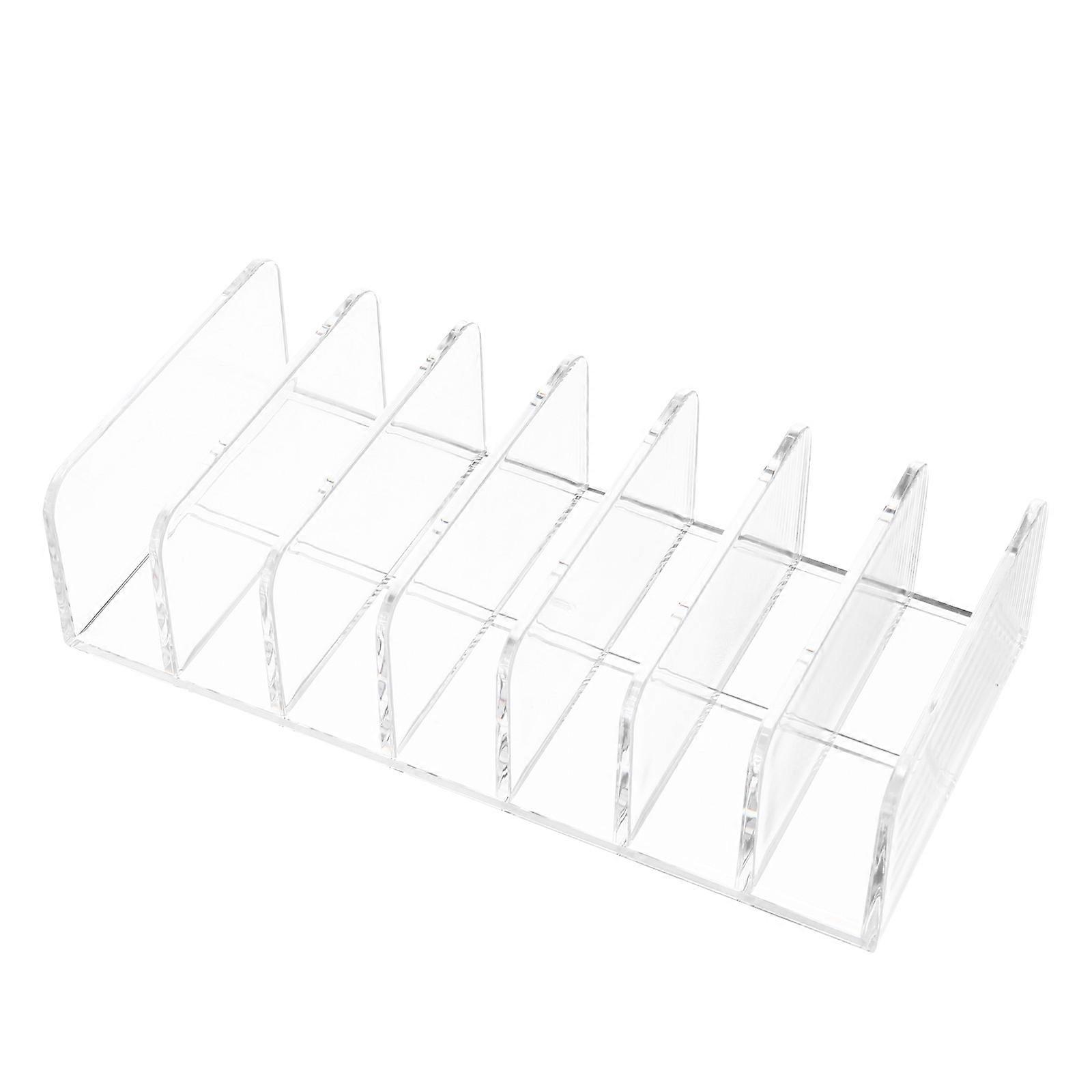 Vertical Transparent Pressed Makeup Palette Organizer Rack with Compartments for Cosmetics, Eyeshadow, Foundations, and Eyebrow Kits – Space Saving