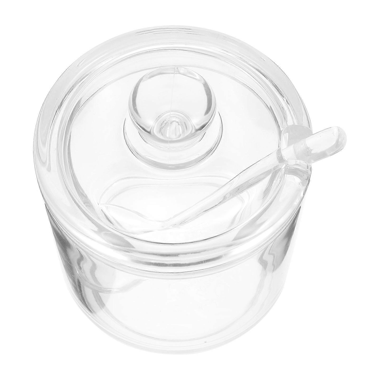 Small Clear Sugar Holder Acrylic Seasoning Container For Home Kitchen 4.3×3.1×3.1in 1 Set