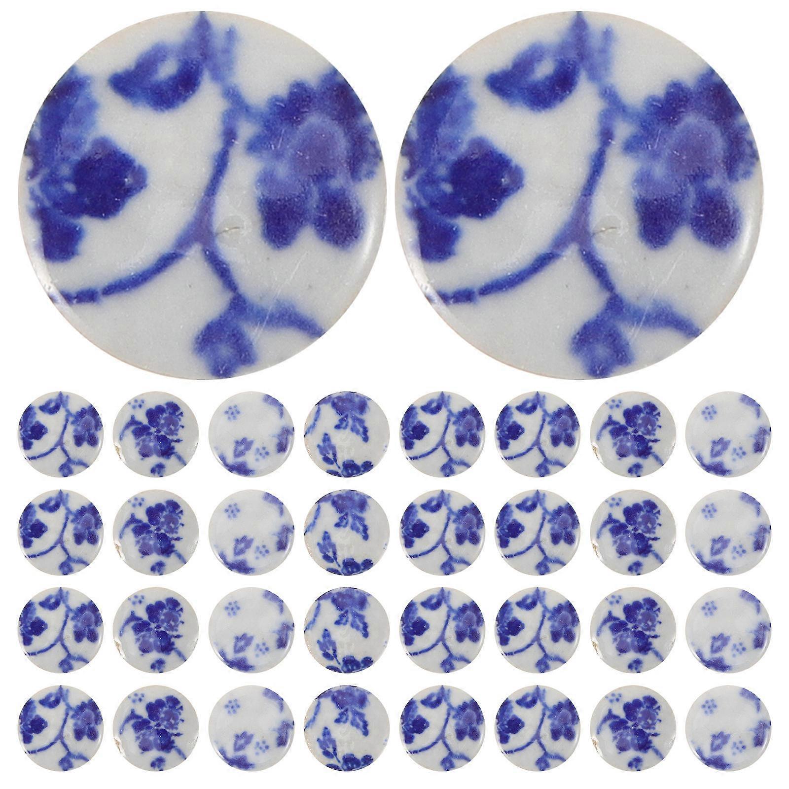 It sounds like you're looking for **irregular ceramic tiles** in a **blue and white floral design** for use in **DIY art and craft projects** — such