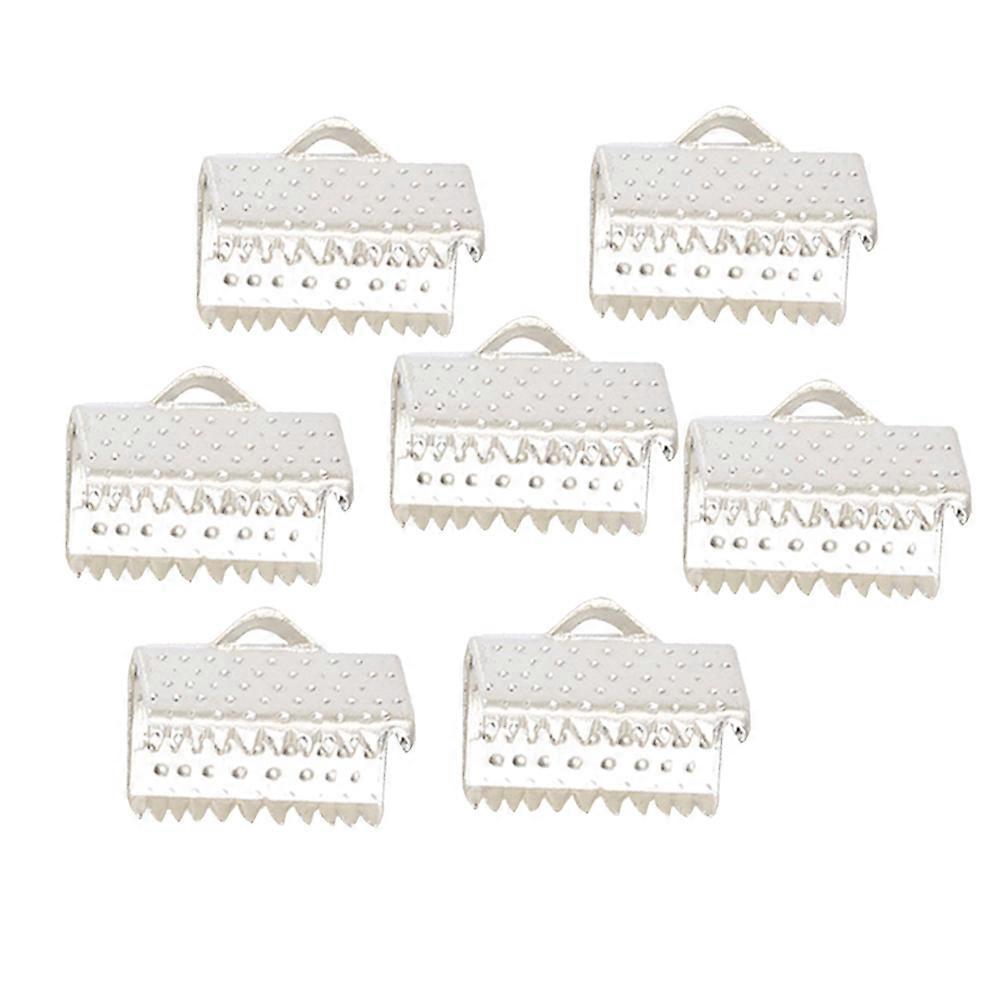 Cord End Fasteners Rectangular Style Attach Findings Diy Jewelry Making White 100Pcs