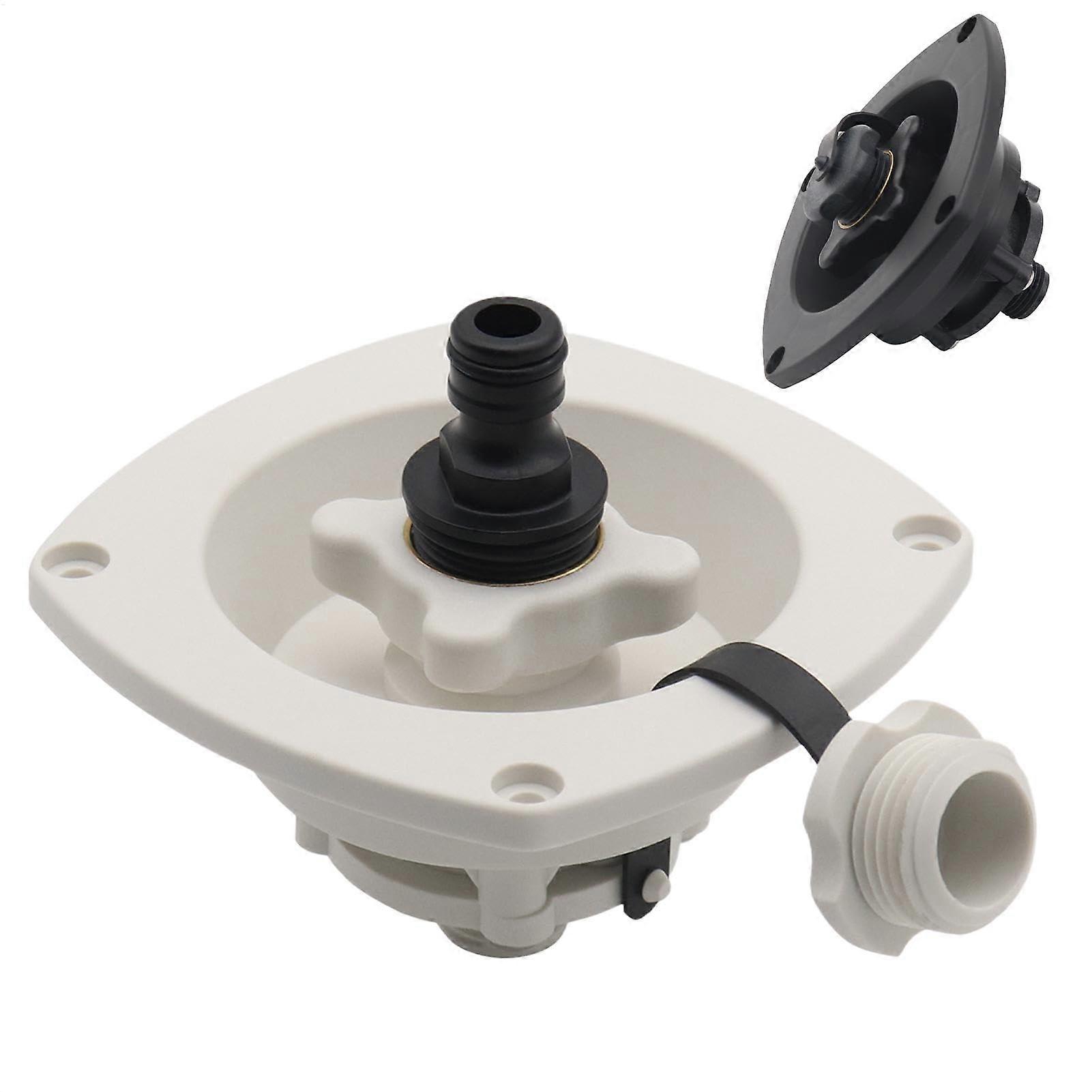 RV Water Inlet Connector, RV Water Inlet Valve with Cover, Durable White Accessory for RV Water Systems