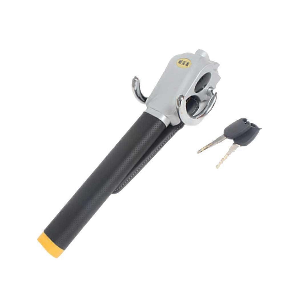 Anti-Theft Steering Wheel Lock Car Security Device Foldable Black Alloy 1Set