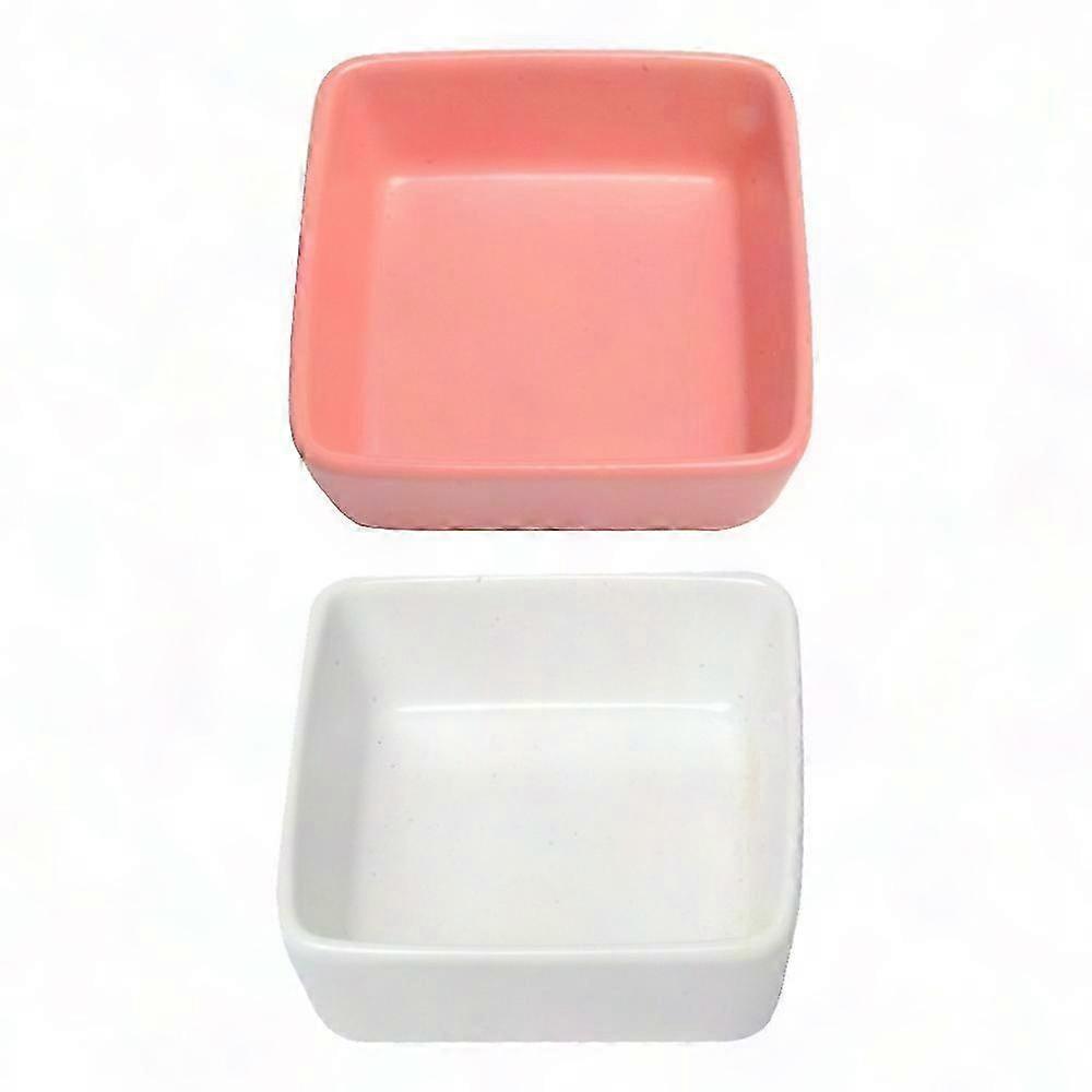Set of 2 Ceramic Bowls for Small Pets Like Guinea Pigs, Hedgehogs, and Squirrels