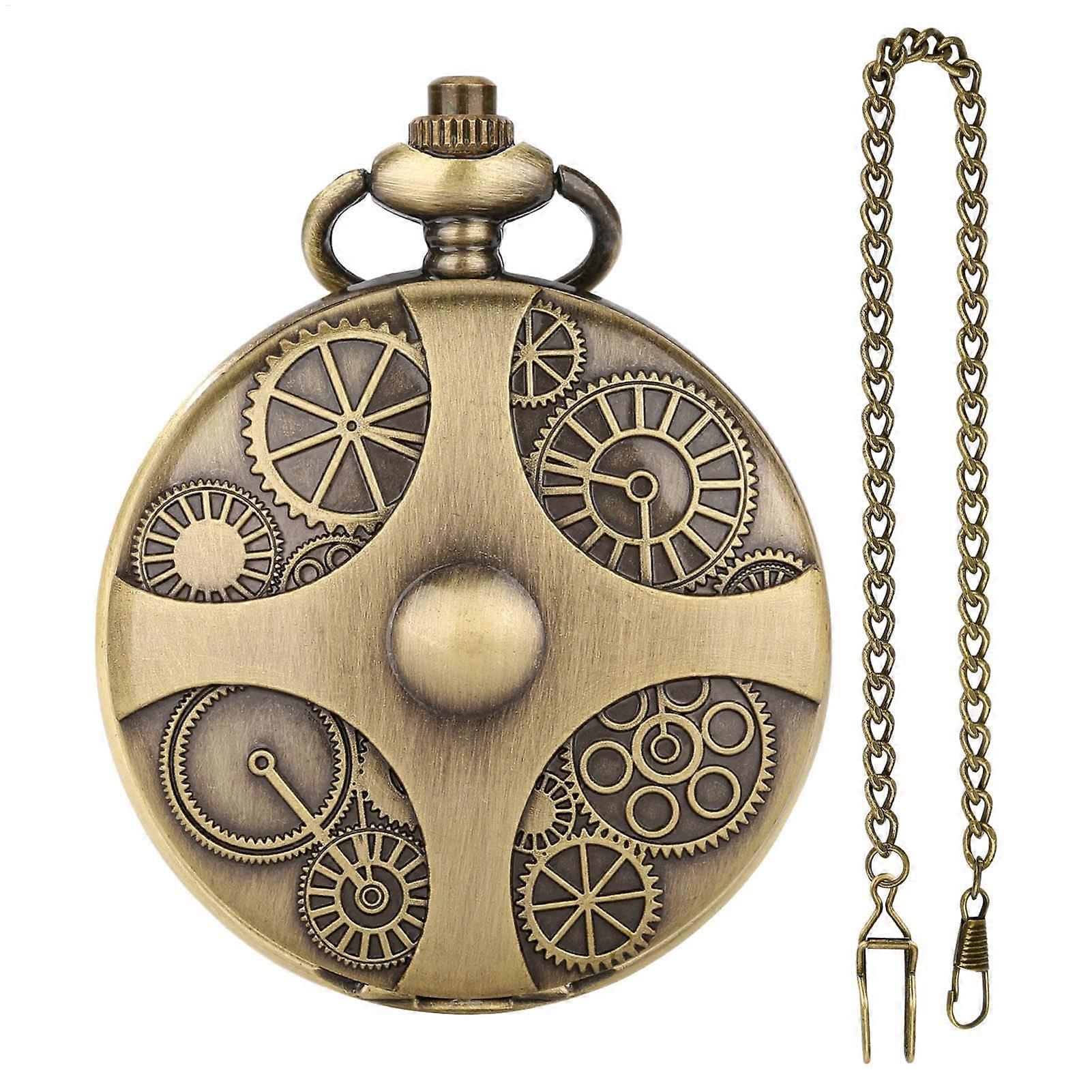 Metal Polyhedral Dice Set, Steampunk Dice with Gear Bag, Portable Dice Chain for Games