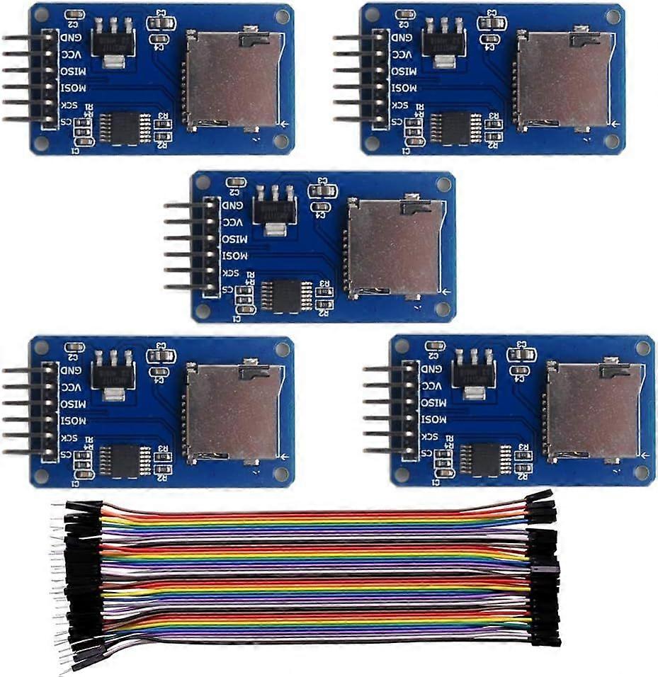 2025 Latest Model 5pcs SD Card Module Mini TF Card Reader Sensor with SPI