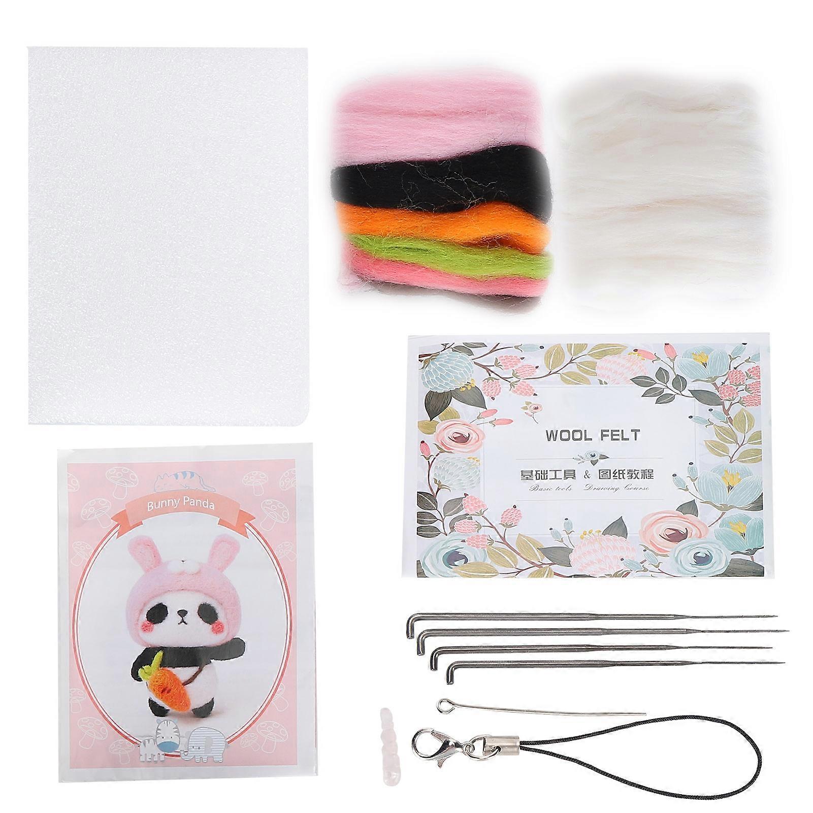 Needle Felting Kit Wool Felting Supplies Animal Plush Doll Toy DIY Making Material125# Bunny