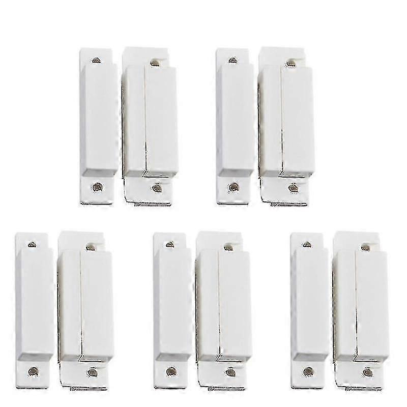 10pcs Surface Mount Wired NC Door Contact Sensor Alarm for Doors, Windows & Cabinets - Reliable Security System