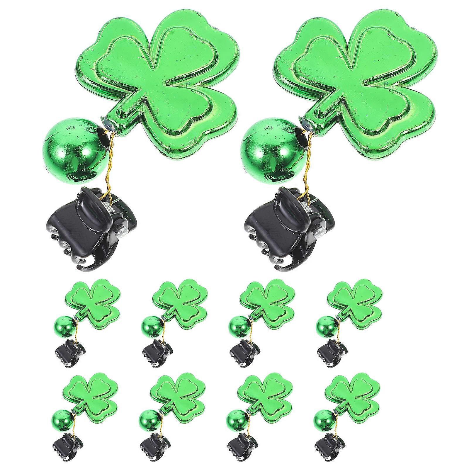 Shiny Clover Beard Clips with Mini Claws for Firm Grip Perfect for St Patrick's Day Festive Decor