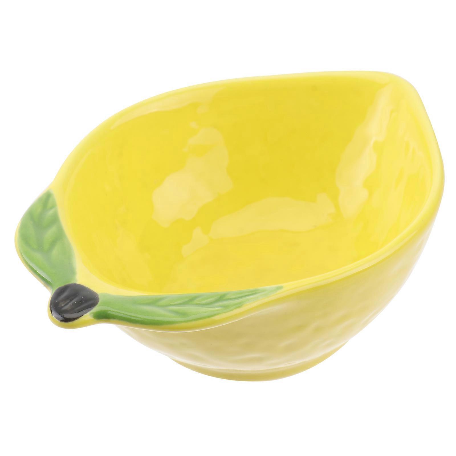 Fruit Shaped Cereal Bowl Creative Lemon Shaped Bowl Snack Ceramic Bowl Cute Fruit Bowl Desserts Bowls Decorative Bowl Yellow