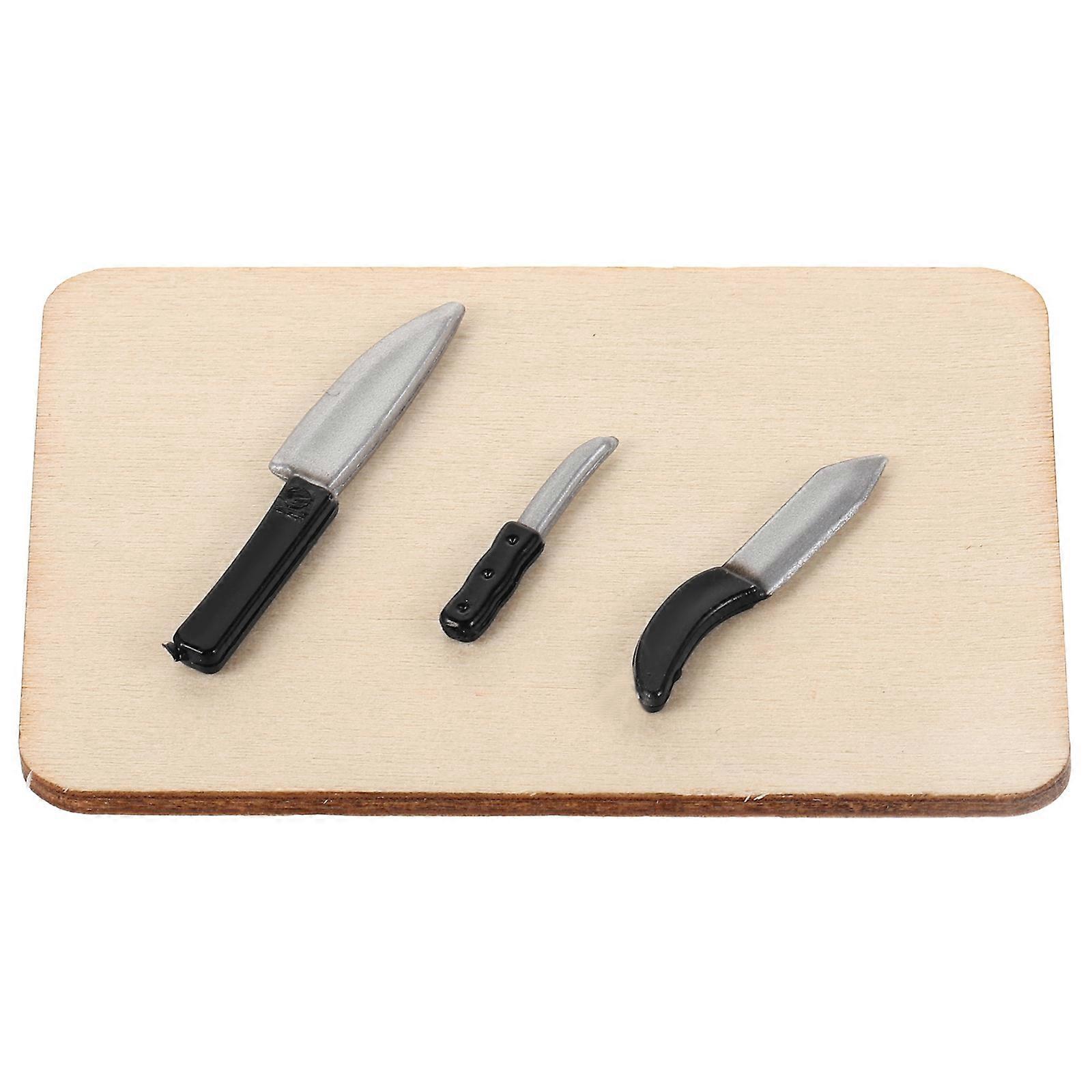 المنمنمات دمية الملحقات 1/12 مقياس مصغرة المطبخ القواطع مع لوح تقطيع المطبخ مشهد الديكور المنزل 1 مجموعة