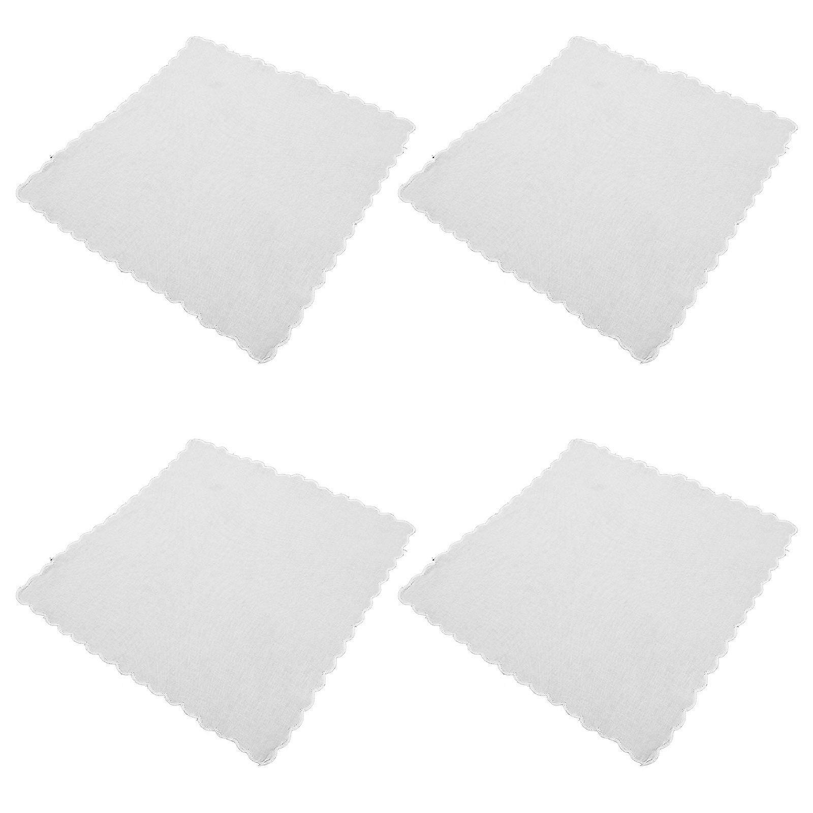 White Cotton Handkerchief for DIY Craft Perfect for Home Use and Projects 4 Sheets