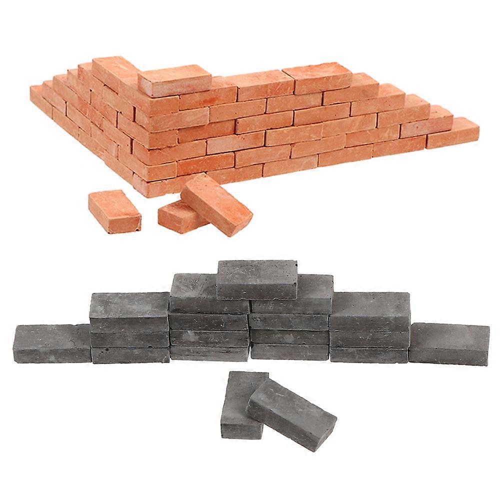 100 Pcs Mini Clay Bricks Model for Micro Landscape Sand Table Decor