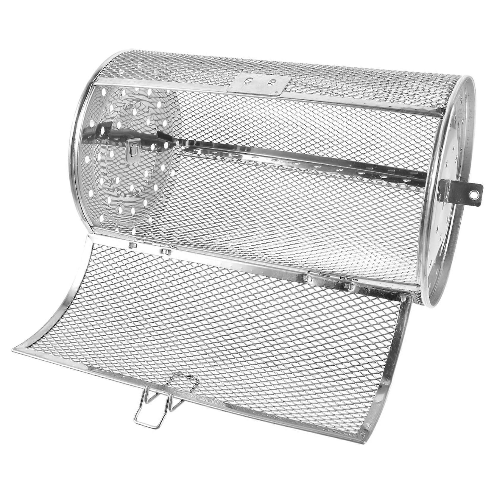 Grill Cage for Oven Rotating Rack for Vegetables Nuts Meat Versatile Cooking Basket with Unique Door Design