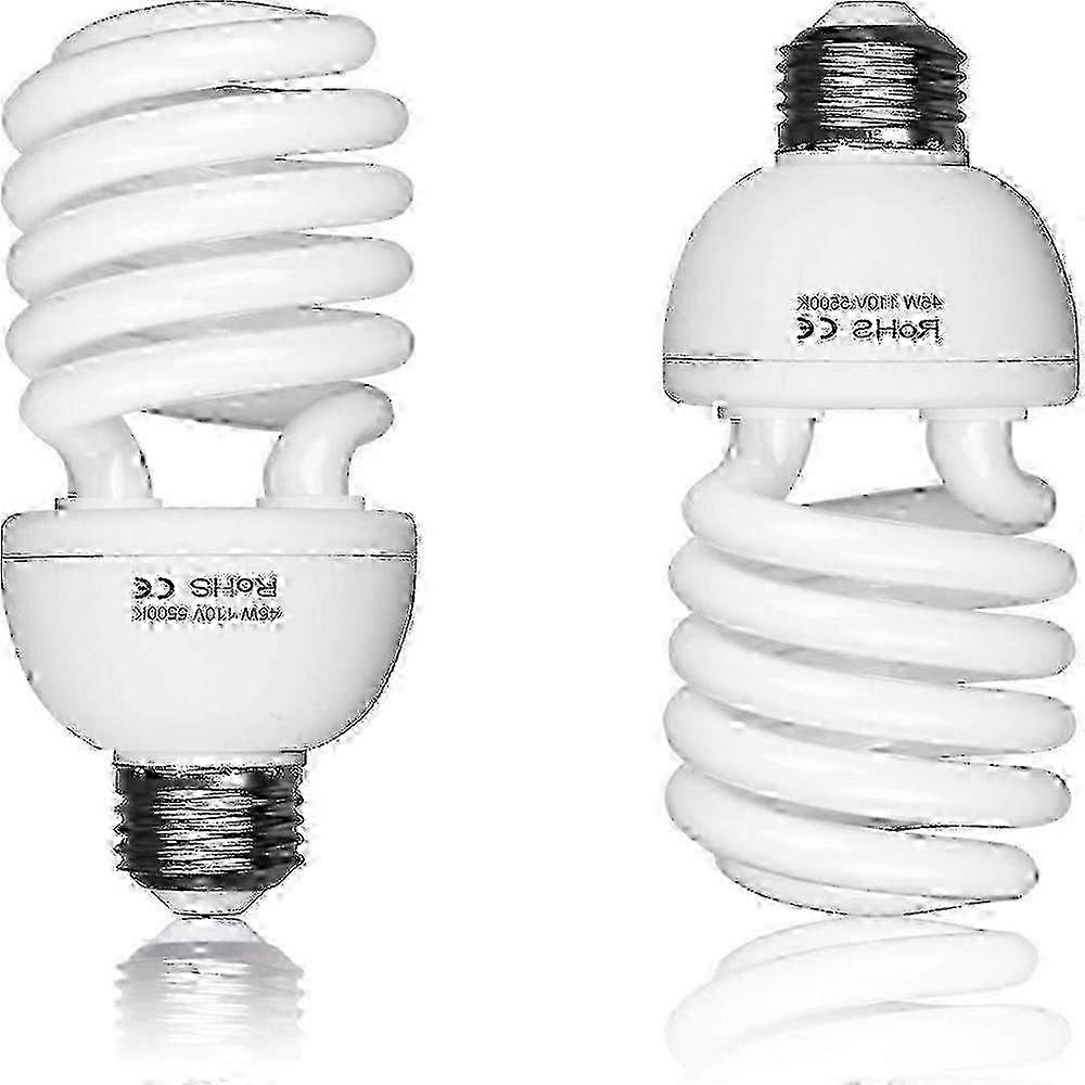 フルスペクトルデイライトバルブ 2x45W 5500K CFL 写真照明、スタジオソフトボックスビデオハウス用( FJ22 )