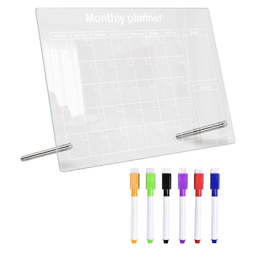 DIY Weekly Plan Desktop Memo Board Portable Whiteboard for Home School Cafe Shop Transparent Acrylic 9Pcs