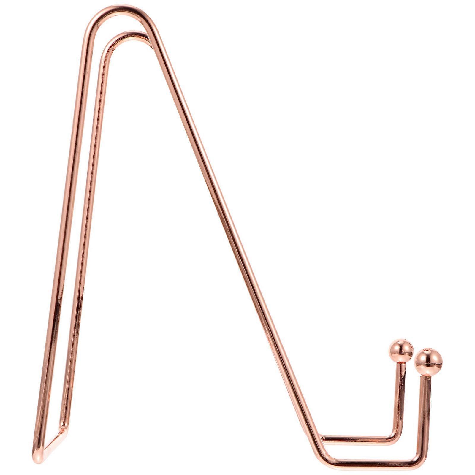 Rose Gold Iron Display Stand for Photos and Books Simple Desktop Easel 4.7 x 3.9 Inches