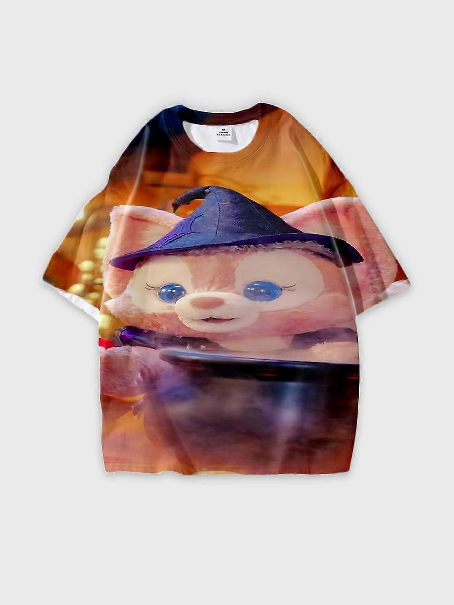 T-shirt round neck Role Pattern loose short sleeve L476