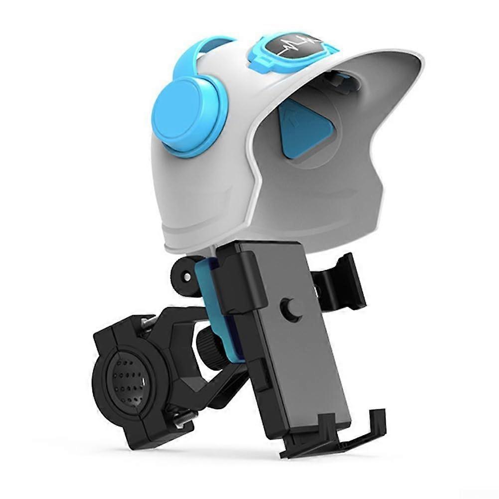 Motorcycle Helmet Phone Mount, Adjustable Waterproof ABS Holder, Anti-Vibration with Handlebar Mirror Bracket, White
