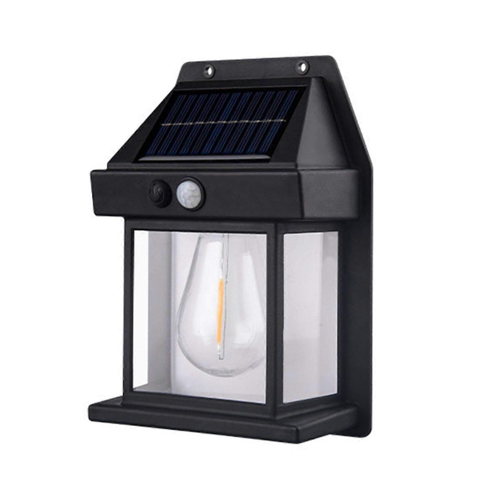 Solar Powered Wireless Motion Sensor LED Wall Sconce with Dusk to Dawn Function, IP65 Waterproof Outdoor Security Light for Exterior Wall Mount