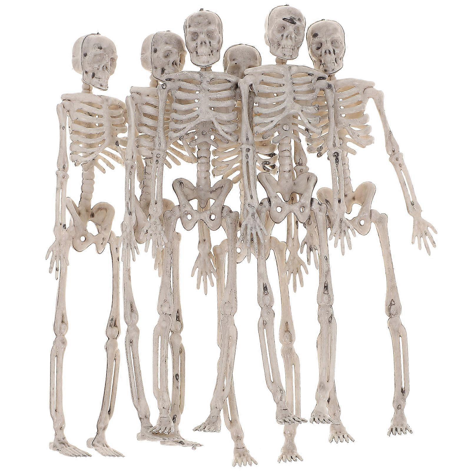 Halloween Human Prop Skeleton Models 17x6.5cm Beige 6Pcs