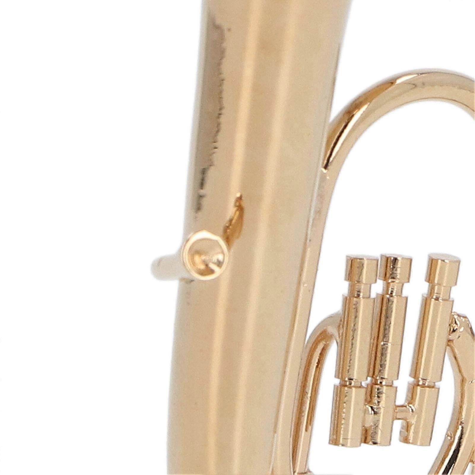 Miniature Tuba Model Brass Gold Plated Euphonium Mini Miniature Tuba Musical Instrument Model Gift With Base