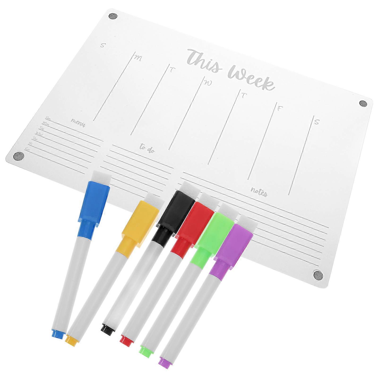 Weekly Planning Dry Erase Board For Adults And Households 11.7X8.3X0.4in Magnetic Fridge Accessories Writable 1Set