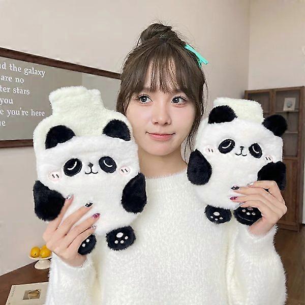 400/750ml Kawaii τσάντα θέρμανσης νερού panda κινουμένων σχεδίων, απλή τσάντα ζεστού νερού PVC, προμήθειες θέρμανσης χειμώνα.