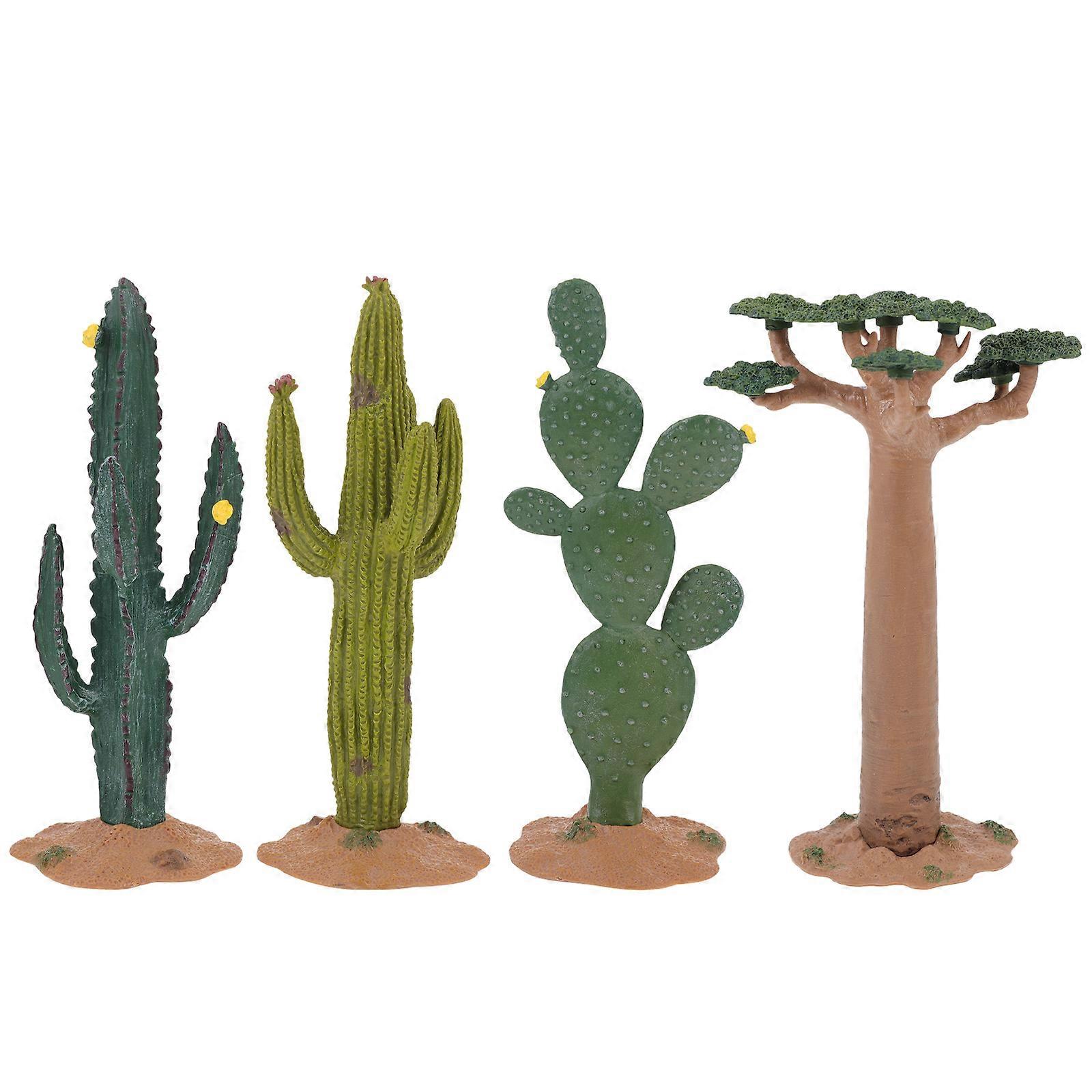 4pcs Realistic Cactus Model Decor Micro Cactus Plants For Table Decoration Creative Sand Table Plant Ornaments