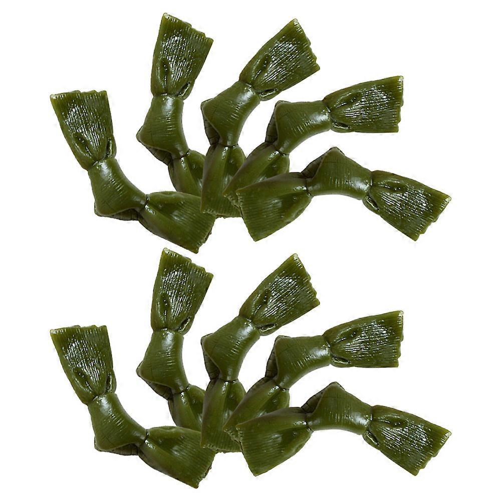 Lifelike Artificial Seaweed Knot Model for Decoration in Green PVC Color 12 Pieces