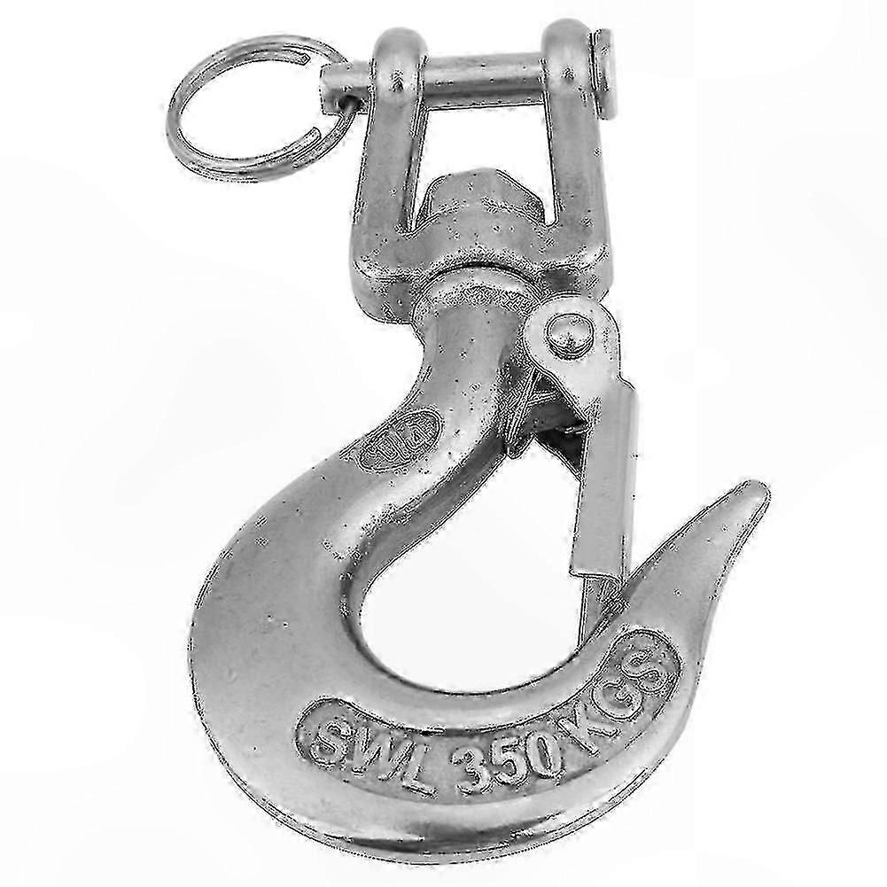 Stainless Steel Swivel Eye Hook with Snap, Heavy Duty Lifting Hook for Rigging and Towing, Silver, 1pc